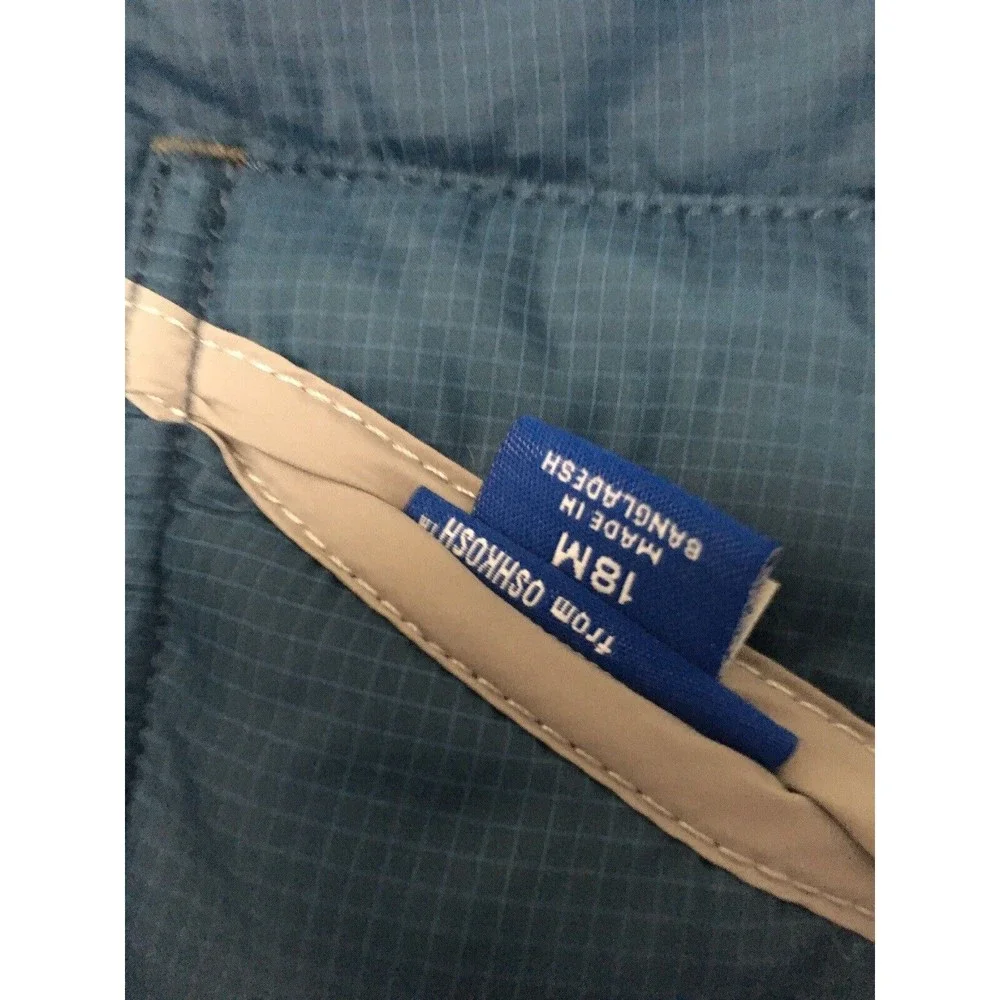 Oshkosh B'Gosh Puffer Vest Reversible Baby Boy Size 18 Months Multicolor